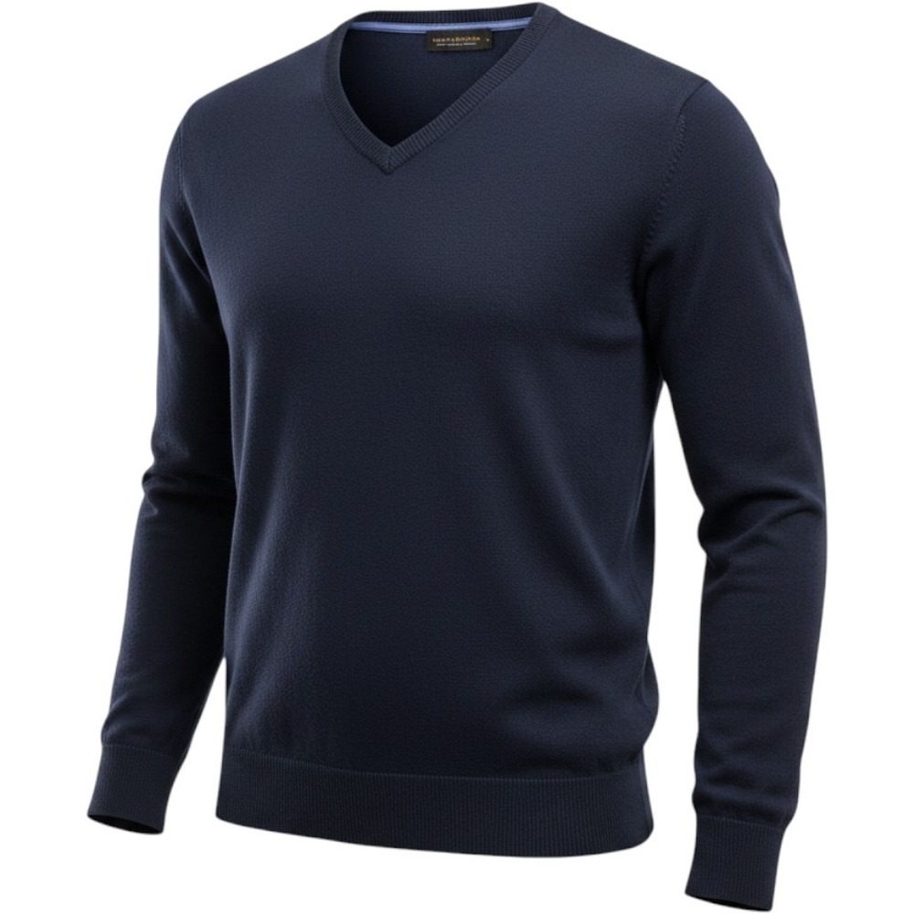 Banana Republic V-Neck Sweater Silk Cashmere Cotton Men's XL Navy Blue